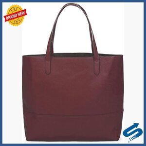 XL Vegan Leather Tote - Slouchy Shoulder Bag with Open Top